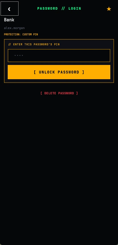 Operator Crypt: Extra PIN per item